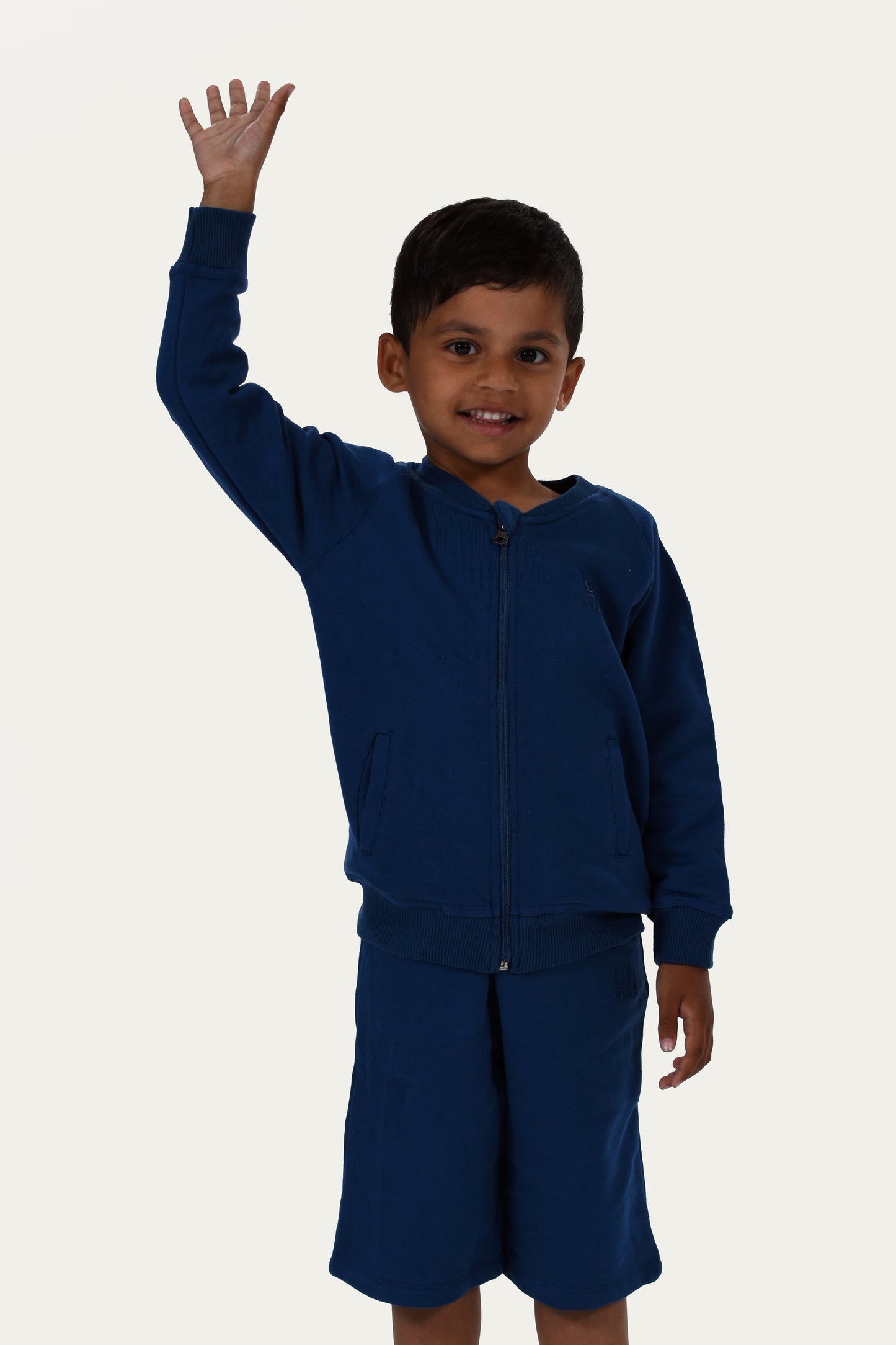 Zipper Jacket with Short Royal Blue